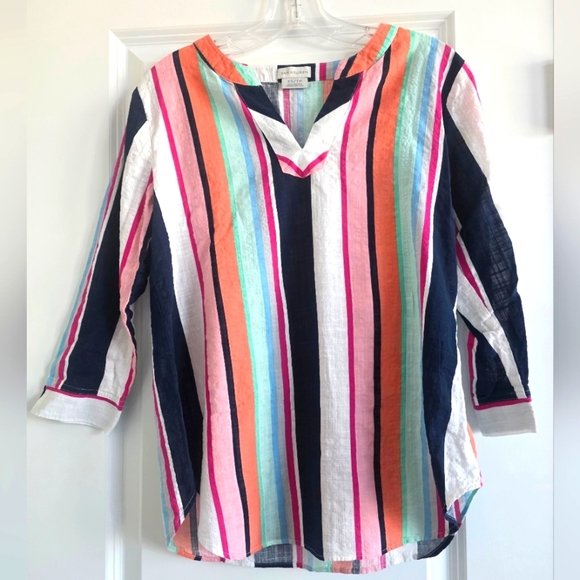 Van Heusen Tops - Van Heusen Womens Striped 3/4 Sleeve Tunic Size X-small